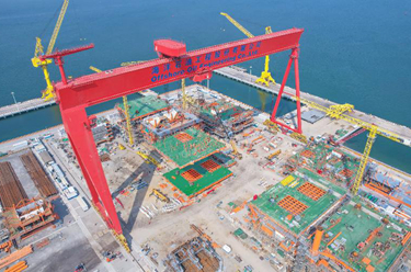 渤海灣首個(gè)千億方大氣田平臺主體結構建造完成