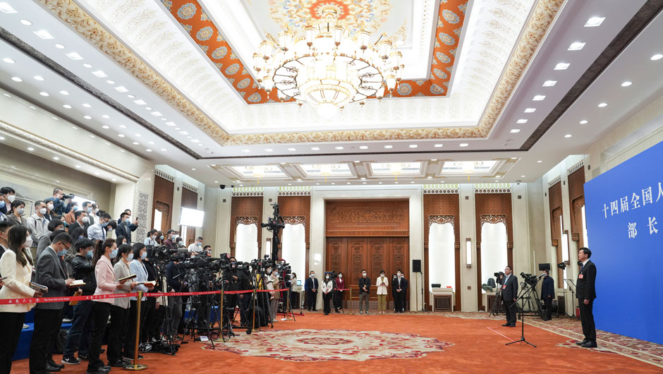第三場(chǎng)&ldquo;部長(cháng)通道&rdquo;采訪(fǎng)活動(dòng)現場(chǎng)