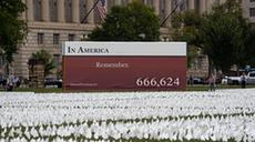 美國華盛頓：66萬(wàn)面白色旗幟悼念新冠逝者